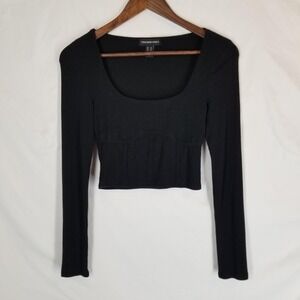 Streetwear Society Women's M Black Knit Long Sleeve Crop Top